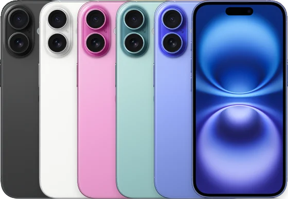 Apple's product photograph of the iPhone 16